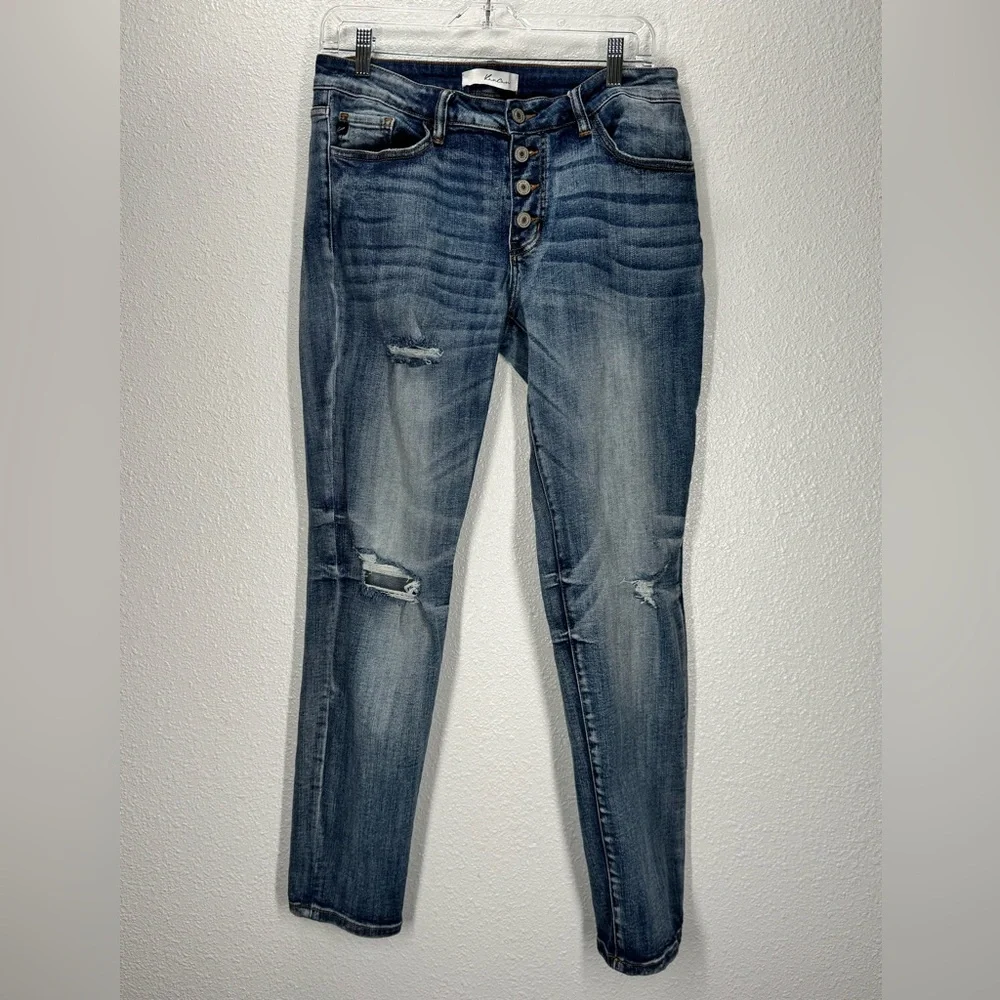 KanCan Estilo Button Fly Distressed Faded Wash Style KC5118D Skinny Size 9/28 - Picture 1 of 9
